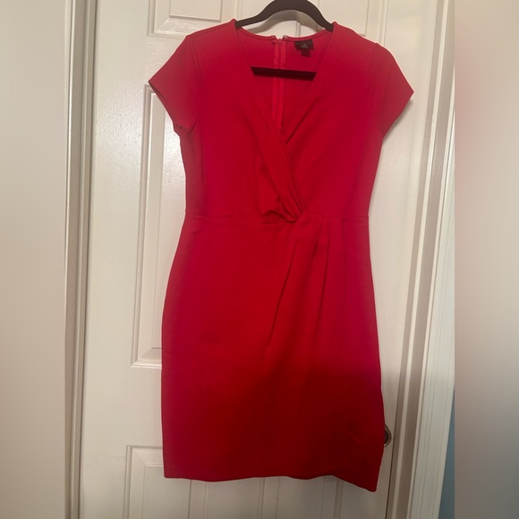 Worthington Stretch Draped Wrap Bodycon Red Dress Size 10 NWOT - Picture 2 of 5